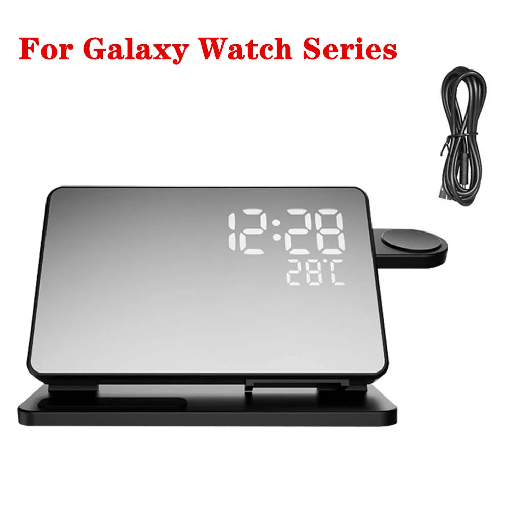 Chargeur sans fil 3 en 1 pour Samsung Galaxy Watch 6 5 Pro, station de charge rapide pour Galaxy S24 S23 S22, réveil, support de charge