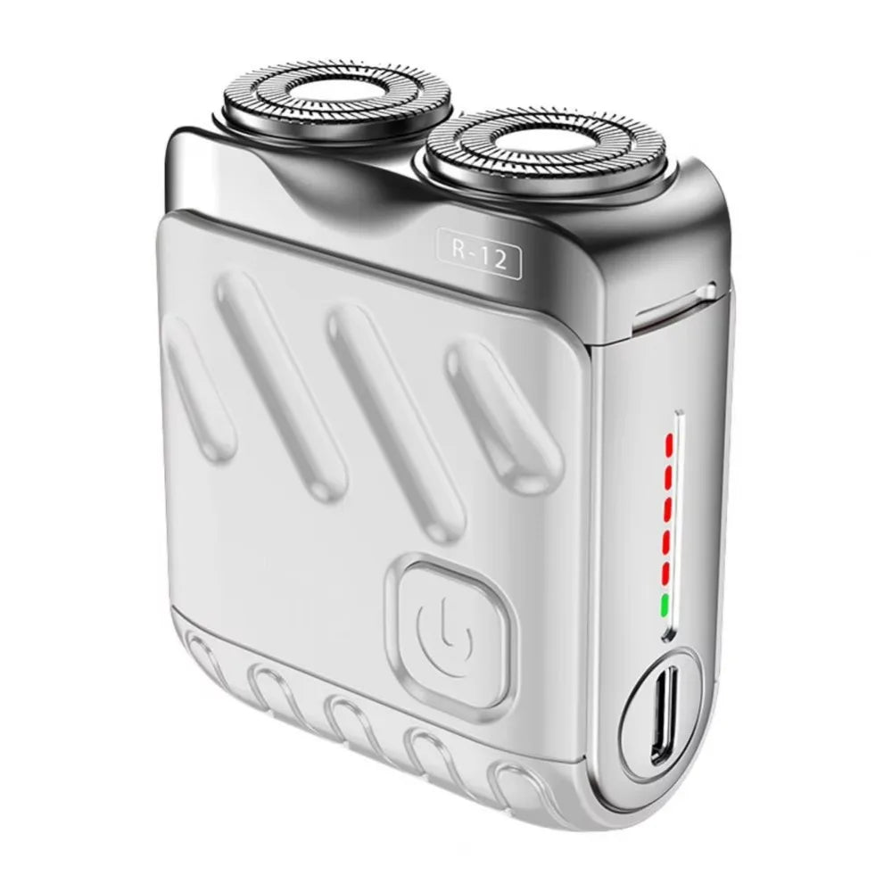 Mini rasoir électrique compact pour hommes – double tête rotative magnétique, portable, étanche, 9000 tr/min