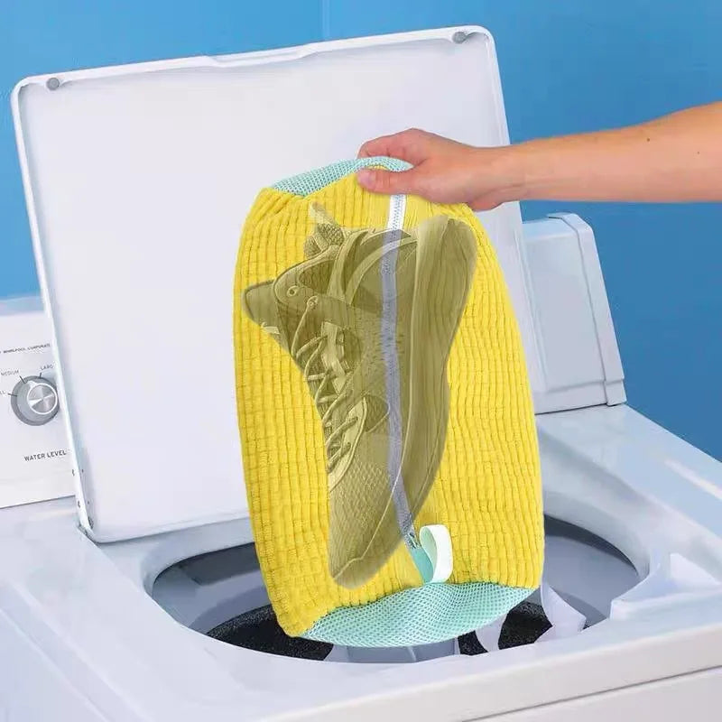 Sac de Lavage en Filet Rembourré, Protection de Chaussures, Fibre Moelleuse, Polyester, Adapté à la Machine