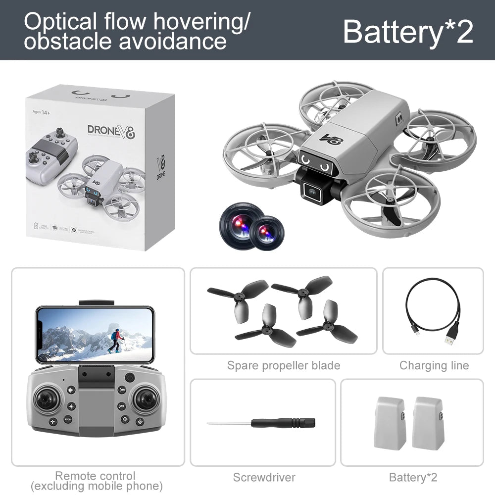 Mini Drone V86 4K HD 2025 – Caméra WIFI FPV, vol stationnaire, poche, quadrirotor RC, hélicoptère jouet, cadeau pour enfant