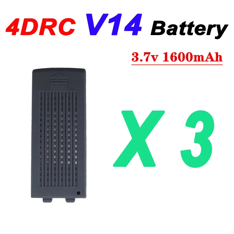 Batterie de Drone 1S Originale 4DRC V14, 3.7V, 1600mAh, pour 4D V14, Accessoire pour Hélicoptère, Quadrirotor RC, Pièce Détachée, Mise à Niveau, 3.7V