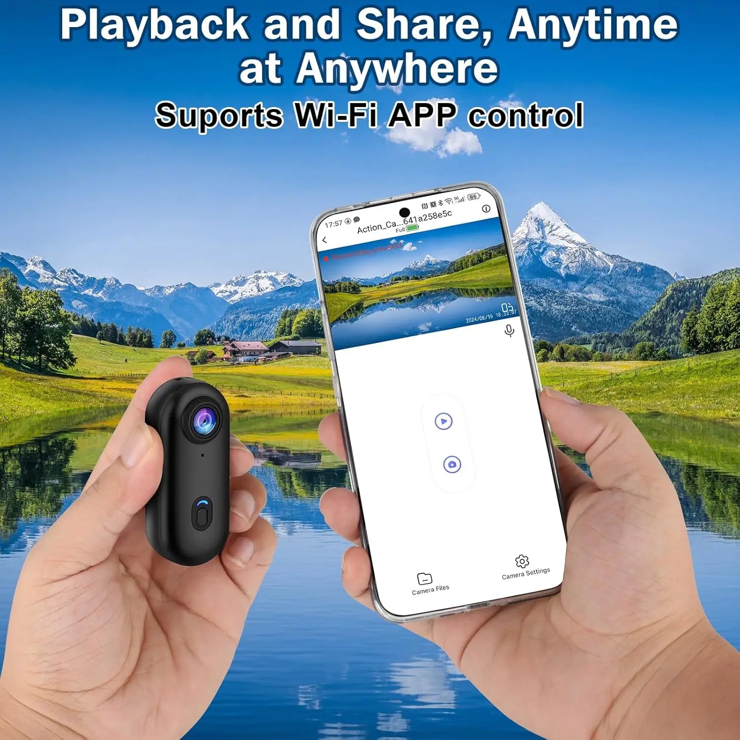 Mini Caméra 4K JETO H88 – Caméra d’Action WiFi Magnétique Étanche 30 m pour Moto, Vélo, Casque et Vlog