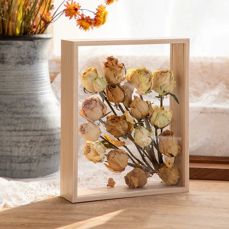 Cadre Photo 3D de 4cm de Profondeur, Boîte d'Ombre, Présentoir de Bouquet, Étui à Fleurs, pour Artisanat, Souvenirs