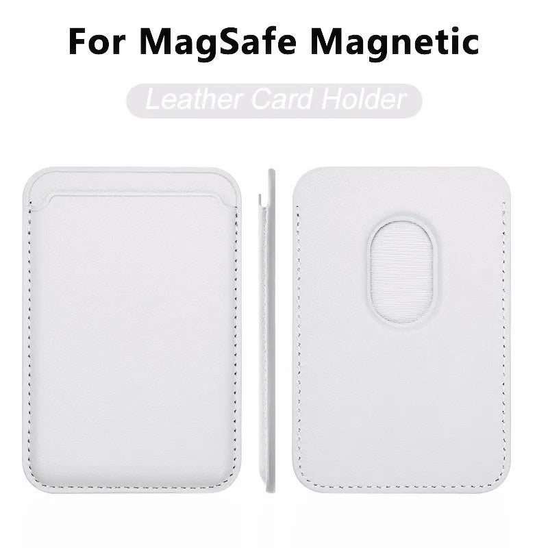 Étui portefeuille magnétique type MagSafe en cuir (PU) pour iPhone – Porte-cartes intégré