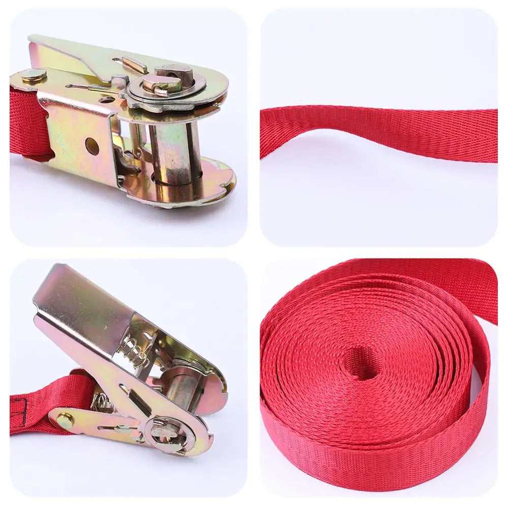 8m/25mm ratchet belt straps with metal buckle, tension cord for car, motorcycle, bicycle, luggage, bag