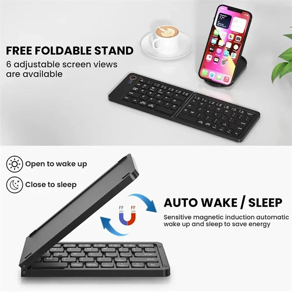 Clavier Bluetooth Compact et Pliable – Multilingue – Pour Tablette, iPad, PC, iOS/Android/Windows