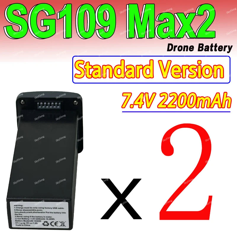 Batterie d'origine pour SG109Max2 GPS Dron 7.4V 3800MAh batterie pour ZLL SG109 Max2 7.4V 2200mAh batterie de remplacement pièces d'accessoires