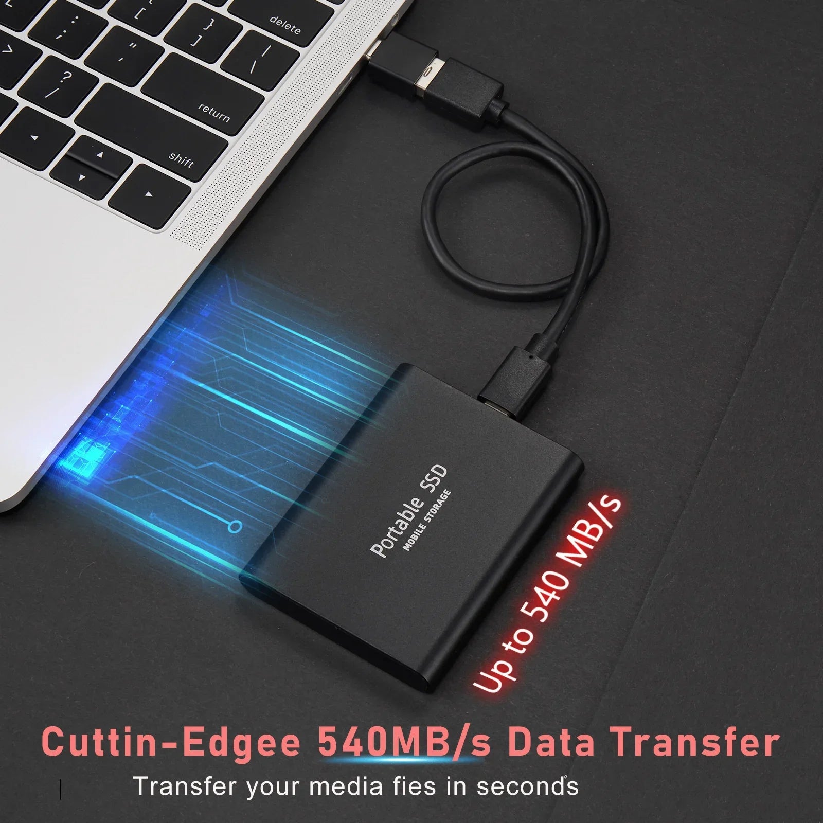Disque SSD externe portable, disque dur haute vitesse, USB 3.1, interface M.2 Type-C, disque de stockage pour PC, ordinateur portable, Mac, 2 To, 8 To