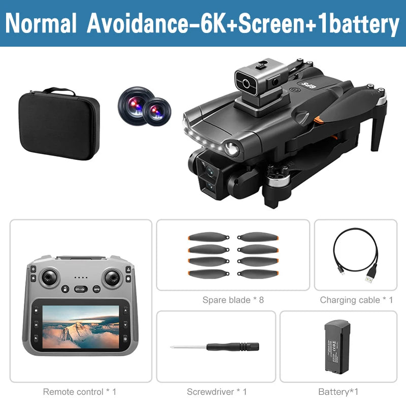 Drone Xiaomi V198 GPS MAX avec caméra HD 8K professionnelle, WiFi 5G, évitement des obstacles par laser sans balais, quadcopter pliable.