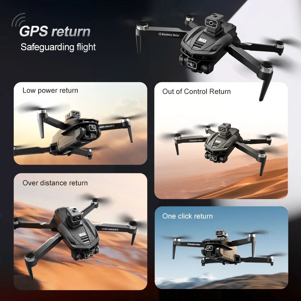 Drone V168 Max Drone 8K – GPS 5G, double caméra, pliable, grand écran, quadrirotor RC professionnel