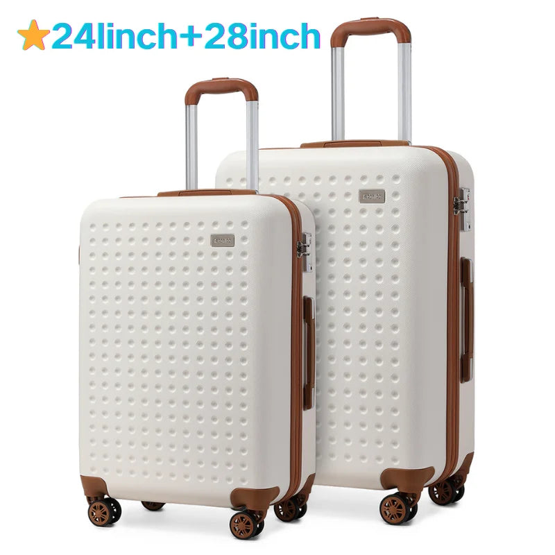Bagage rigides KONO – Bagages à main 100% ABS, serrure TSA, chariots légers (M + L)
