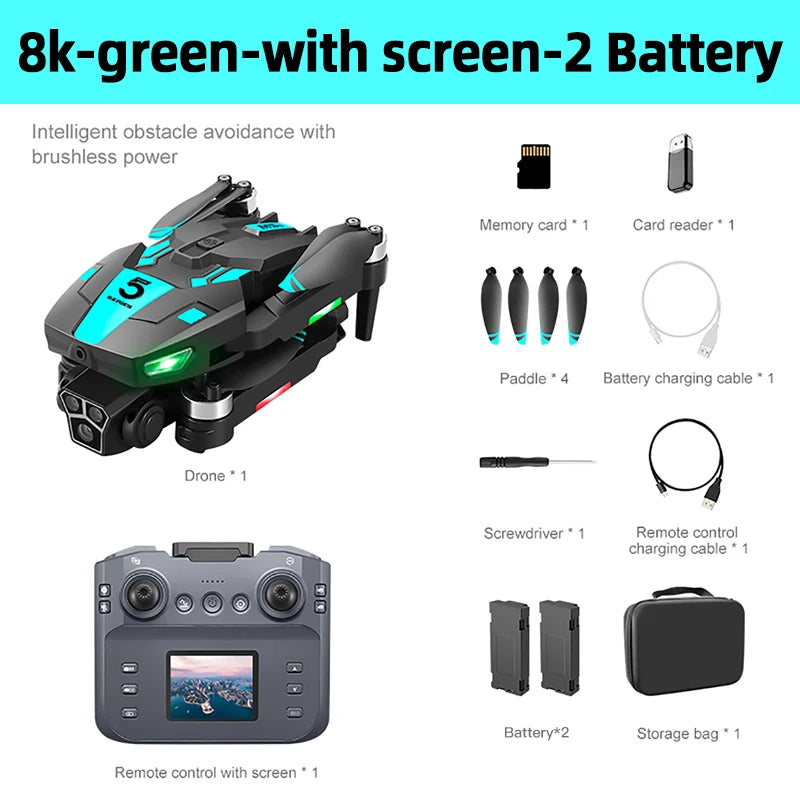 Drone FPV 8K Professionnel Xiaomi Mijia M5s, Caméra Haute Définition, Moteur Brushless (Sans Balais), Télécommande avec Écran, Vol Longue Durée, Pliable, RC