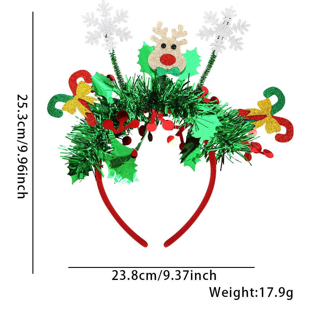 Serre-tête décoratif, Bandeaux du Nouvel An et de Noël - Cerceaux pour cheveux de bonhomme de neige de renne