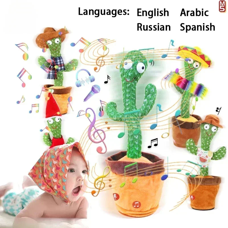 Jouets Cactus pour bébés garçons et filles, chantant, imitant, statique, répétant ce que vous dites