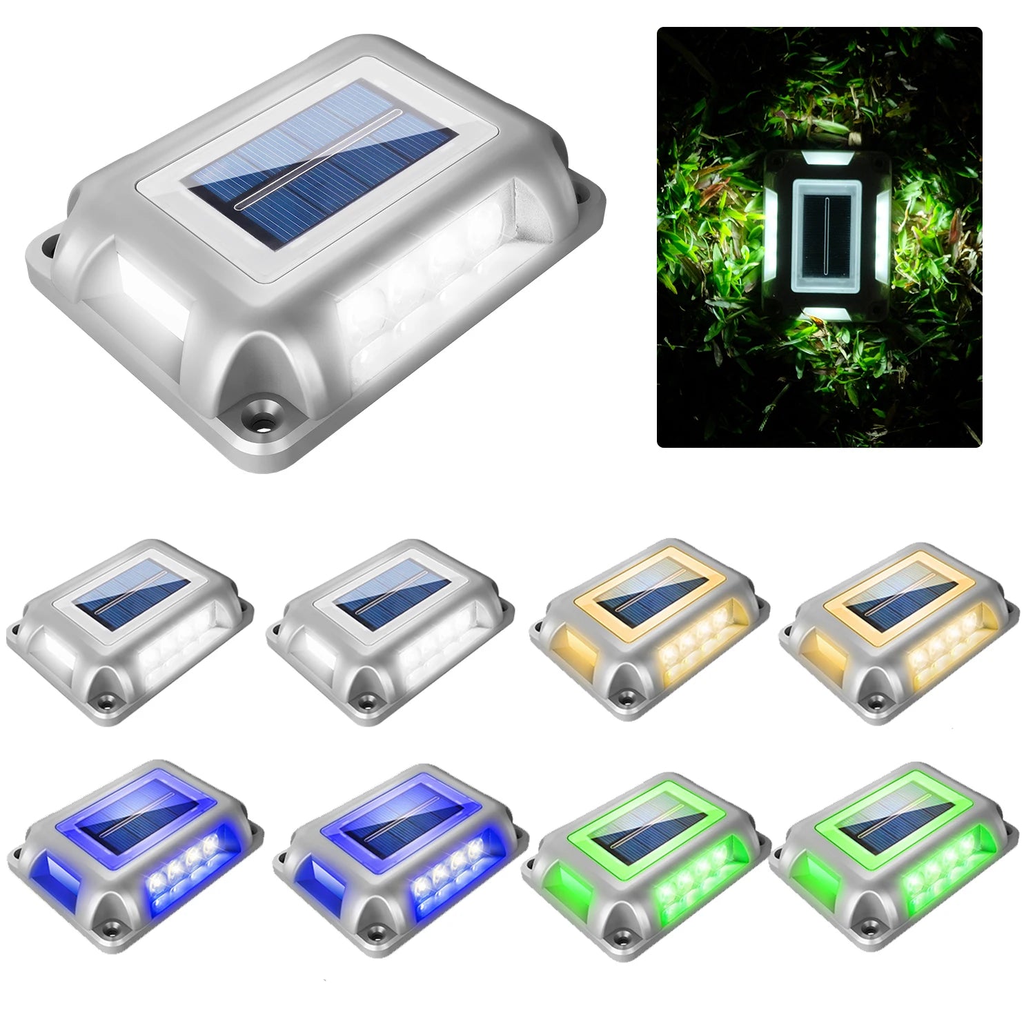 Solar-LED-Lampe IP65 T-SUNRISE TS-G7006 – dekorative Außenbeleuchtung, Aluminium, 8 Stück