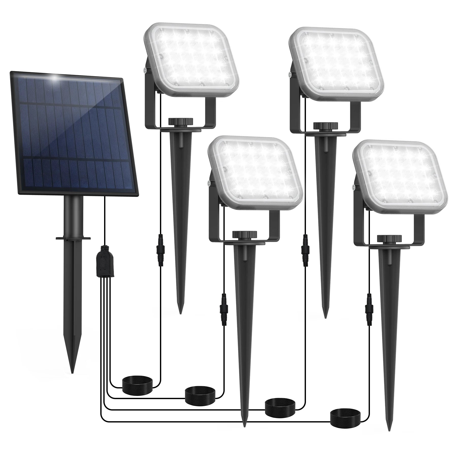 T-SUNRISE LED-Solarleuchte – IP65, 2-in-1 / 4-in-1 Außenbeleuchtung, 3000K/6000K/RGB, Garten- und Landschaftsleuchte