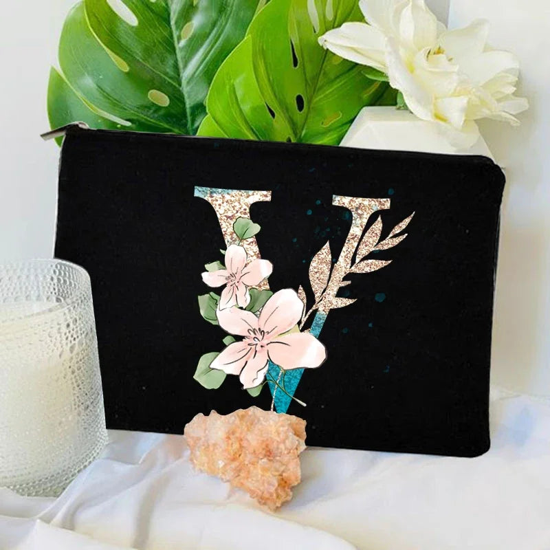 Trousse de maquillage à fermeture éclair avec dégradé de couleurs, trousse de toilette de voyage tendance, trousse de maquillage