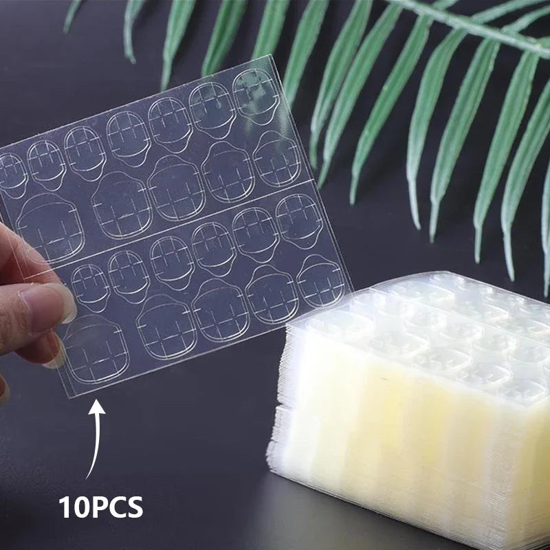 Ruban Adhésif Double Face pour Faux Ongles 5 Feuilles (24 pcs/chacune)