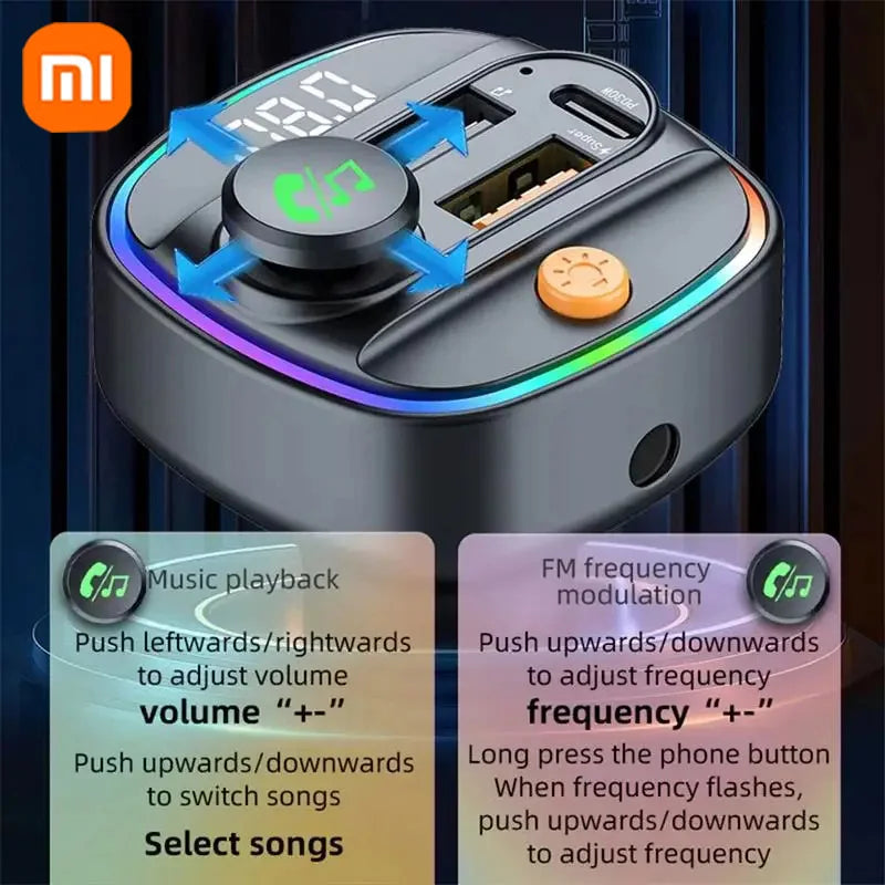 Transmetteur FM Bluetooth 5.3, mains libres, modulateur Radio AUX pour voiture, lecteur MP3 avec adaptateur de charge rapide, accessoires automobiles