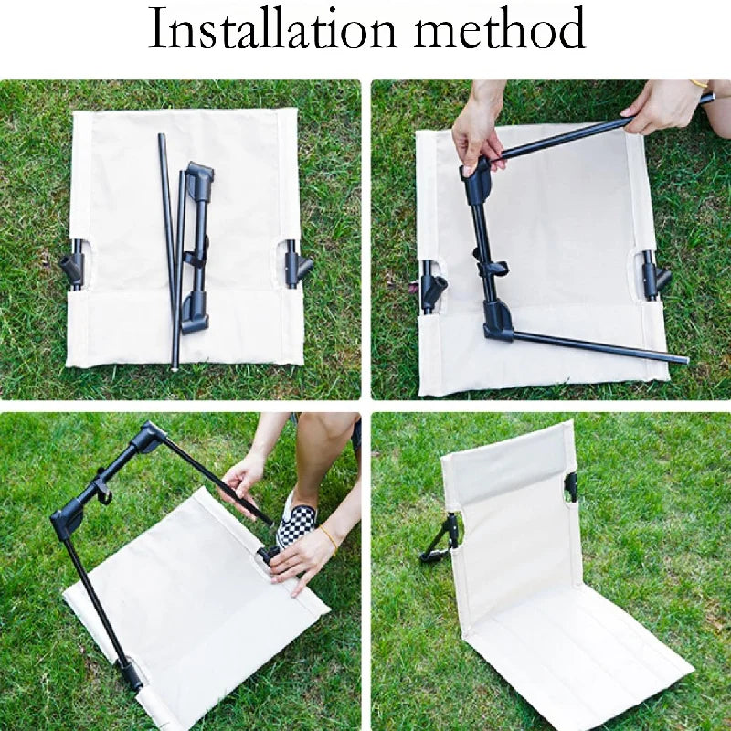 Coussin pliant en alliage d'aluminium pour Camping en plein air, chaise de pelouse pratique, chaise de plage, dossier, chaise de repos de balcon, mobilier d'extérieur