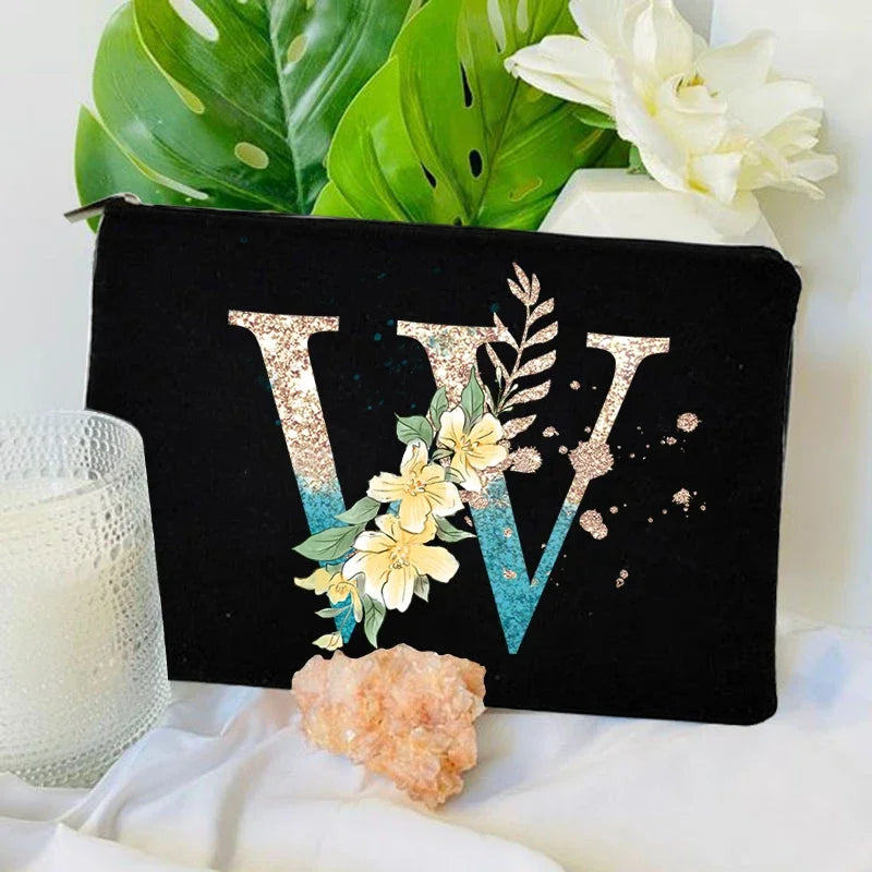 Trousse de maquillage à fermeture éclair avec dégradé de couleurs, trousse de toilette de voyage tendance, trousse de maquillage