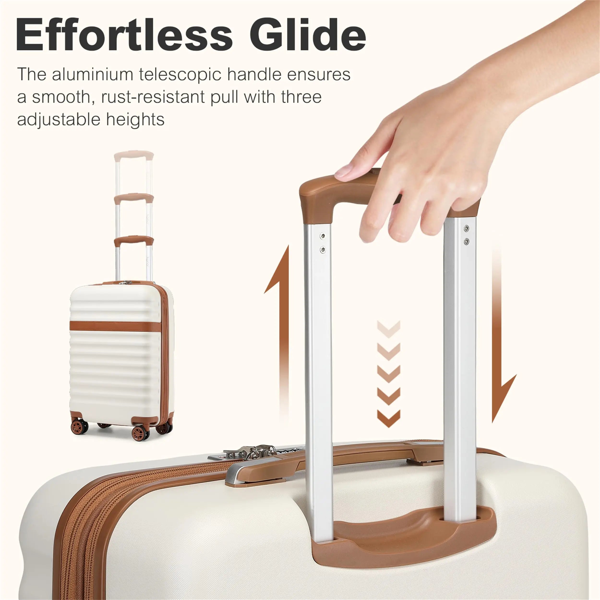 Valise rigide ABS + PC à 4 roues avec serrure TSA KONO – bagage cabine et soute (55 / 65 / 75 cm)