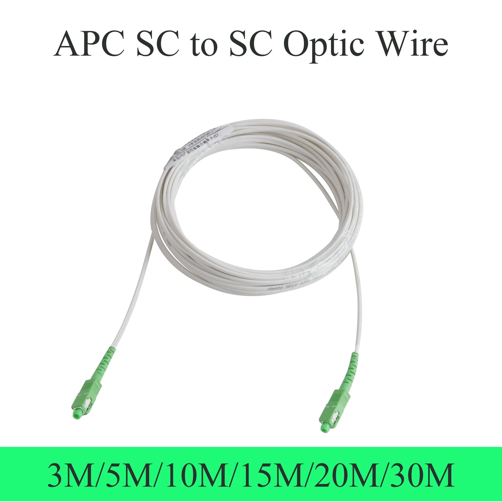 Câble Fibre optique APC SC vers SC, câble d'extension optique monomode à 1 noyau, cordon de raccordement simple pour conversion 3M/5M/10M/15M/20M/30M