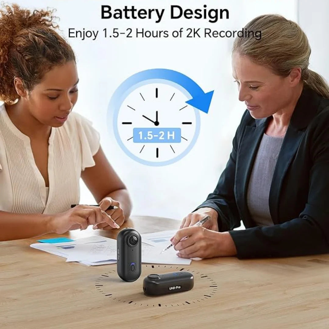 Mini caméra corporelle W4 1080P – Caméra 4K portable avec clip rotatif et support de casque