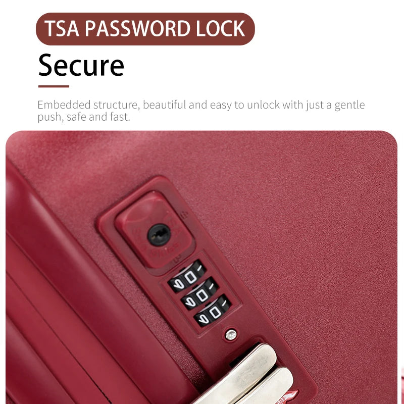 Valise SUSHIMU – Voyage hommes et femmes, 20, 24 et 26 pouces, cadre en aluminium, serrure TSA