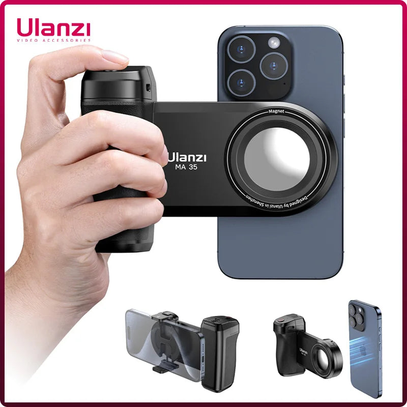 Selfie Camera Handle Vertical Horizontal Stabilizer, MagSafe Bluetooth Shutter