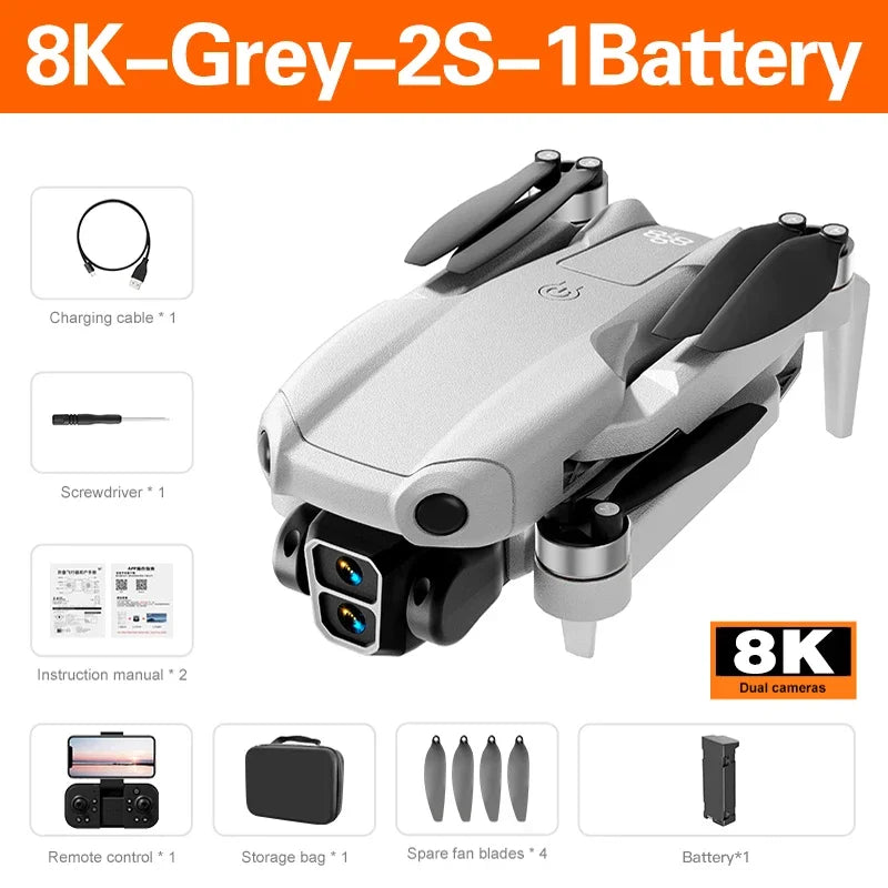 Drone Xiaomi Mijia A888 PRO 8K HD avec double caméra, moteur sans balais, 5G WiFi FPV, pliable, quadcopter, localisation de flux