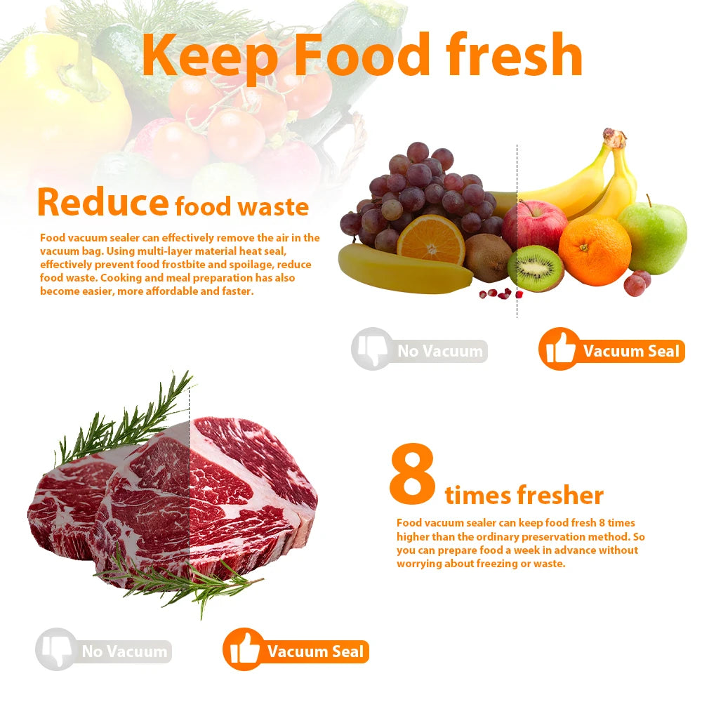 Machine d'emballage sous-vide domestique, avec 10 sacs offerts, thermoscelleuse pour aliments