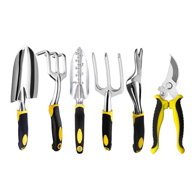 Outils de jardinage manuel en fonte d'aluminium, travail de jardinage extérieur, outils à main, plantation de fleurs et pelletage du sol, y compris truelle, râteau, fourchette