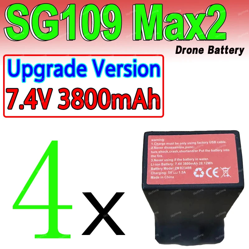 Batterie d'origine pour SG109Max2 GPS Dron 7.4V 3800MAh batterie pour ZLL SG109 Max2 7.4V 2200mAh batterie de remplacement pièces d'accessoires