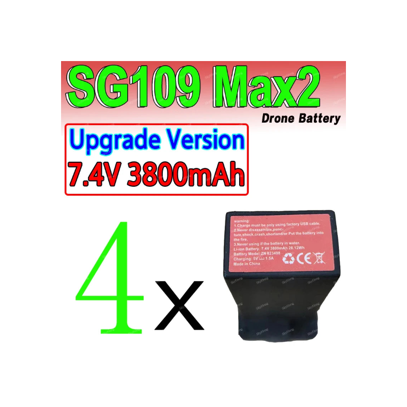 Batterie originale 7.4V 2200mAh / 3800mAh pour Drone ZLL SG109 Max2 – Batterie de remplacement RC