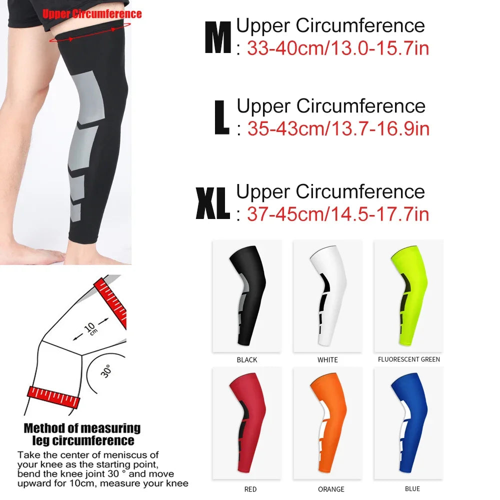 Chaussettes de compression longues pour hommes et femmes, genouillères de fitness antidérapantes, support pour cuisses, bas longs, manches pour cuisses