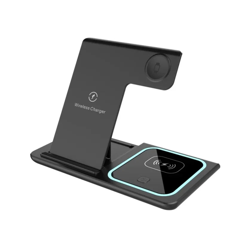 Chargeur sans fil 3 en 1 pour iPhone 15 14 13 12 Pro Max 11 15W, Station de charge rapide pour Apple Watch, support à Induction Airpods