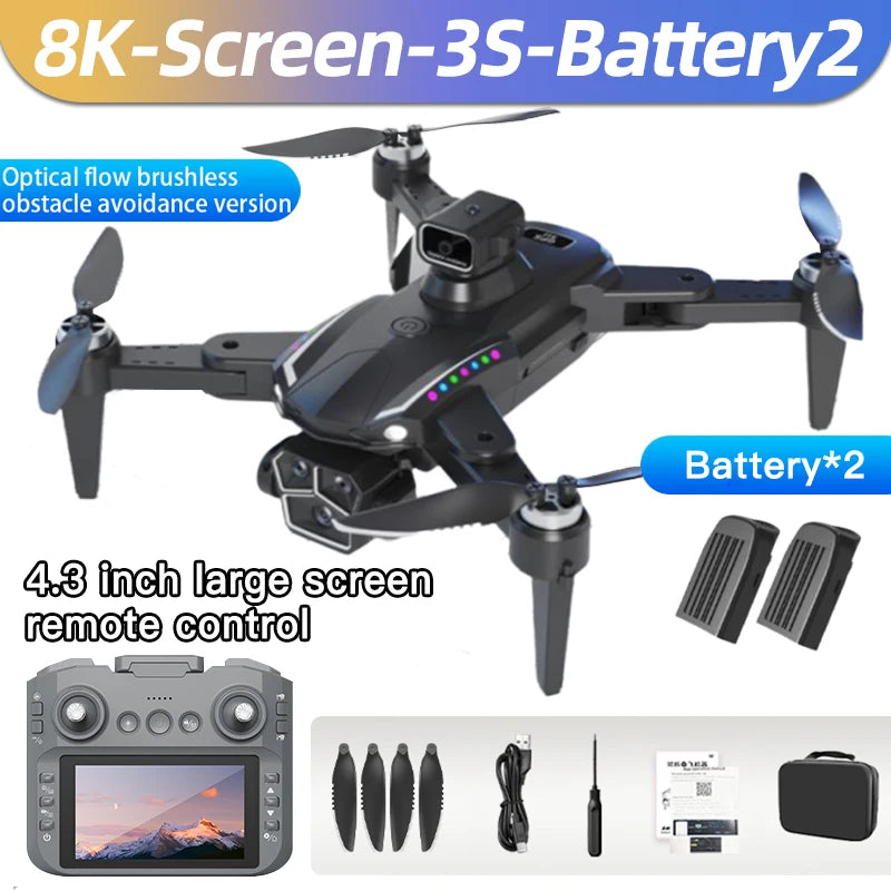 Drone Xiaomi Mijia S12 moteur sans balais 8K HD 3 caméras professionnelles 5G 4.3 pouces grand écran télécommande pliable quadrirotor