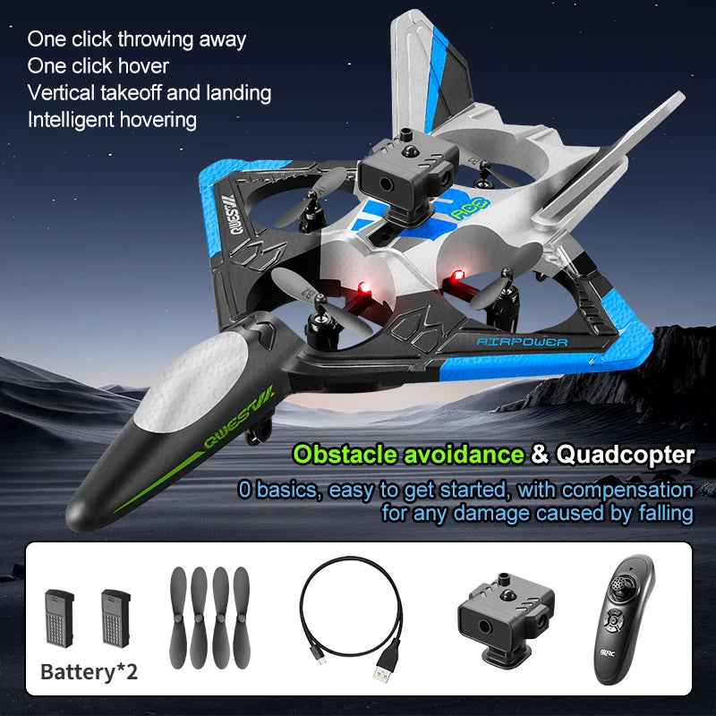 Avion RC en mousse V31 Pro avec caméra 6K et contrôle radio 2.4G