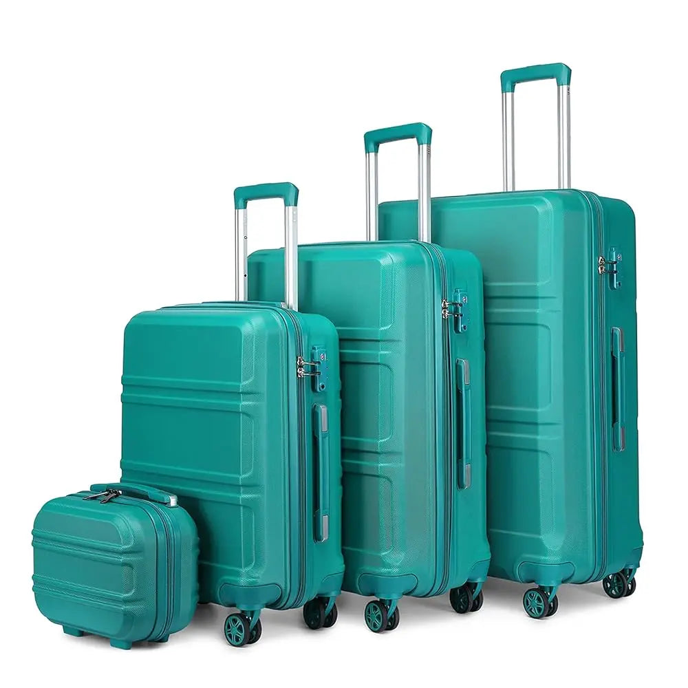 Ensemble de bagages rigides ABS KONO 4 pièces – léger, 8 roues doubles, serrure TSA, valises S-M-L-XL