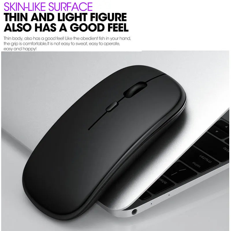 Souris sans fil 2,4 GHz + Bluetooth 5.0 pour tablette, ordinateur portable, souris sans fil ultra-fine, version à piles AAA