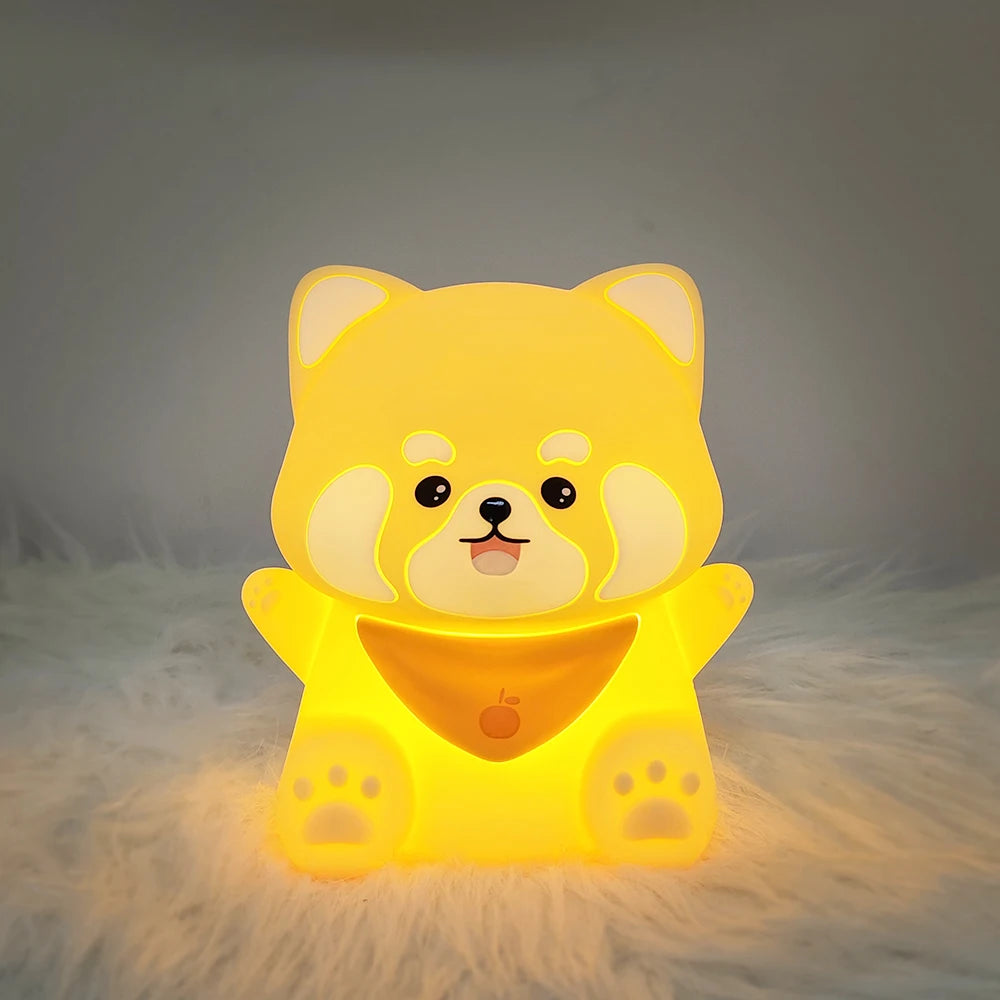 LED Silikon-Nachtlicht Panda/Löwe für Kinder – USB wiederaufladbar