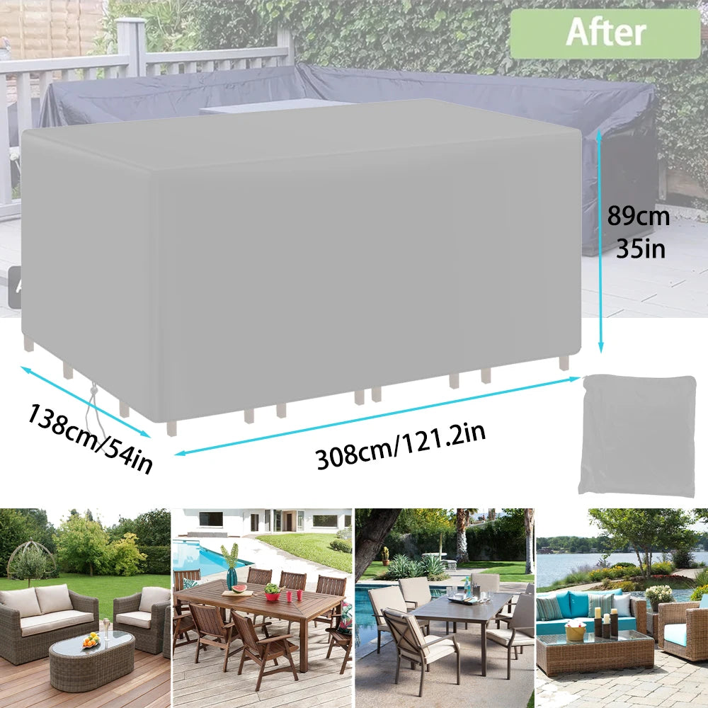 Housse de Protection Imperméable pour Meubles de Jardin – Multi-Tailles, Anti-UV, Style Moderne