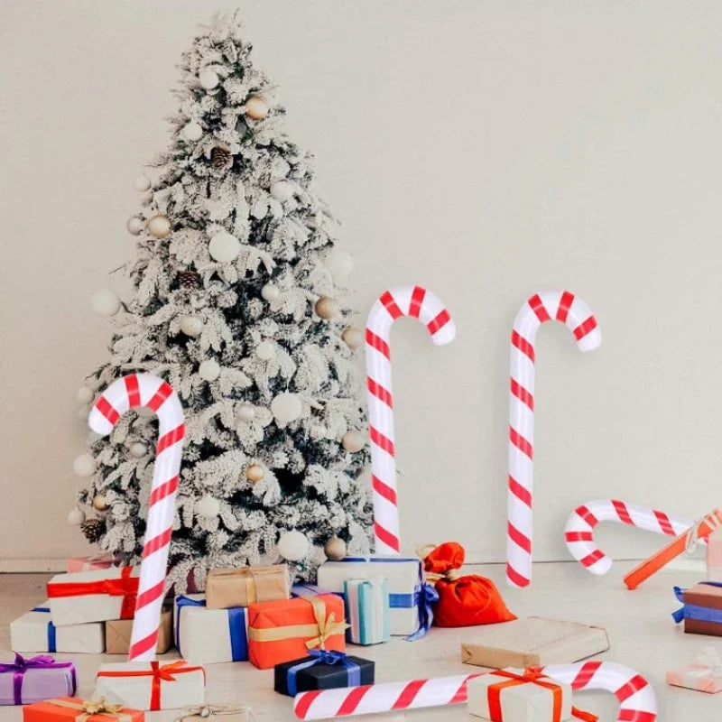 Grand ballon sucette gonflable – décoration de Noël et Nouvel An, extérieur et intérieur, 1/2/4 pièces