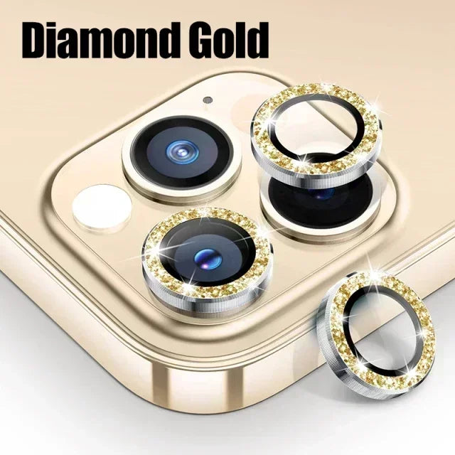 Verre de protection d'objectif en métal, 3 pièces, pour iPhone 13 12 11 15 16 17Pro Max Mini, Film de protection d'objectif de caméra arrière pour iPhone 16 15 Plus