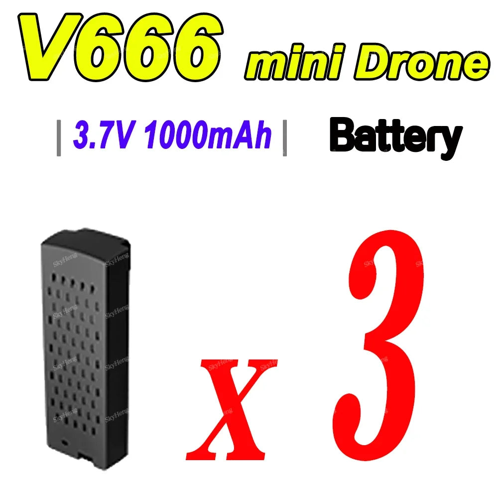 Batterie de Drone V666 3.7V 1000mAh, batterie d'origine pour Drone/RC Quadcopter V666, batterie de rechange, accessoires et pièces