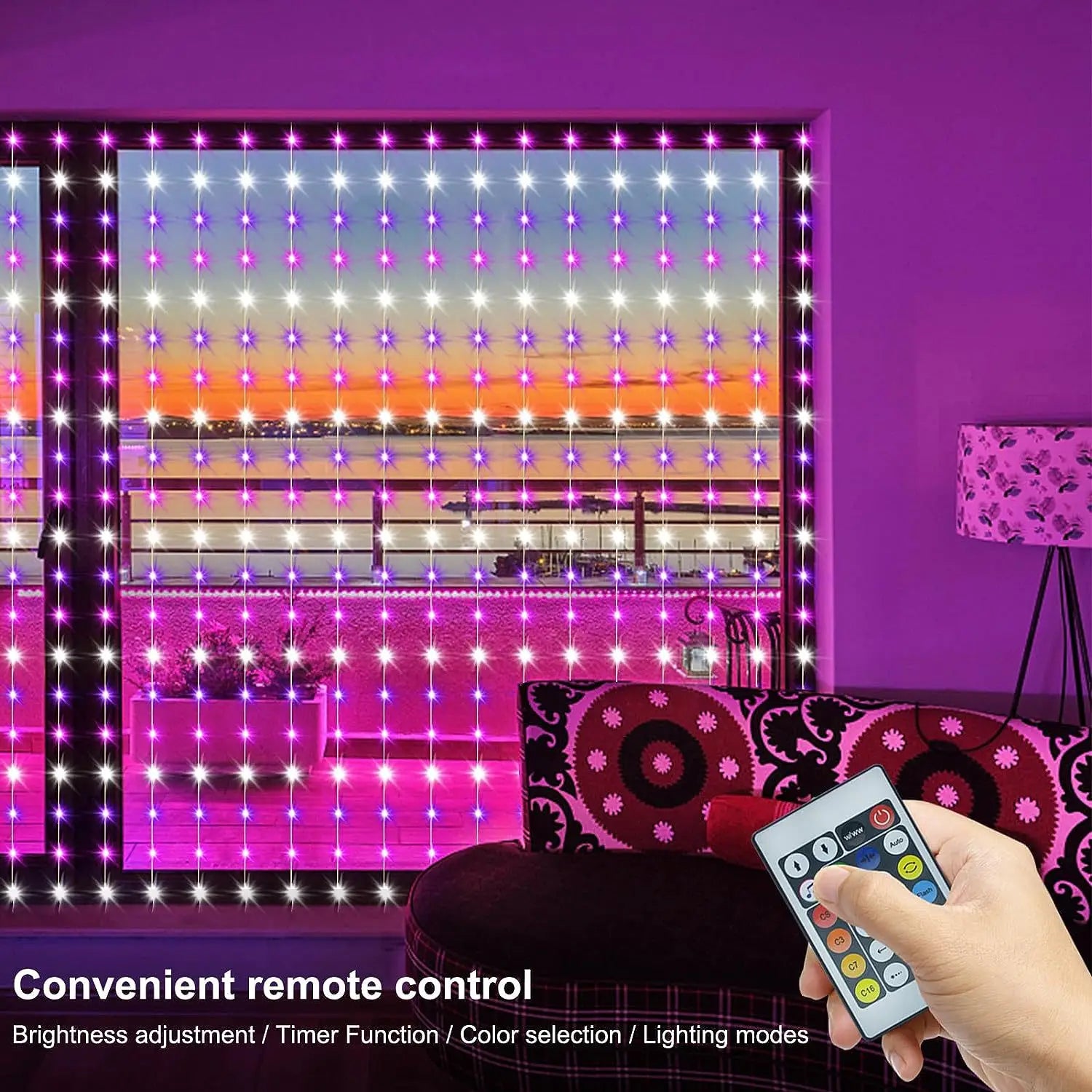 LED Lichtervorhang, Bluetooth- und WLAN-fähig (Tuya)
