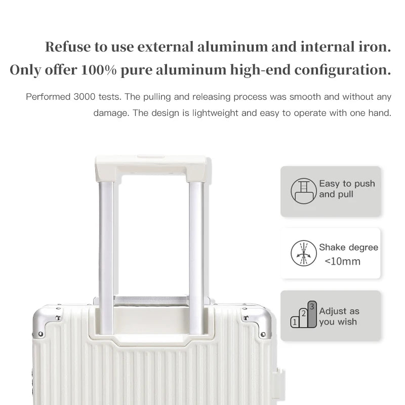 Valise à main Sushimu 20 pouces – Étui en cuir, trolley avec petite serrure à combinaison