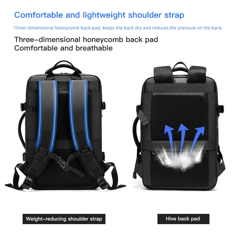 Sac à dos d’affaires extensible – grande capacité pour hommes, idéal pour courts voyages d’affaires