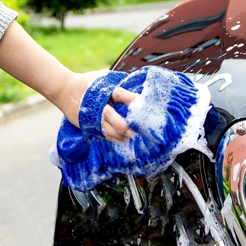 Éponge en Microfibre pour Lavage de Voiture, Brosses d'Entretien, Gant de Lavage